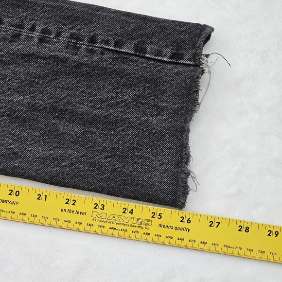 Zara Jeans Womens Size 0 Fay Hem High RIse Denim Button Fly Emo Punk Grunge - Picture 7 of 9